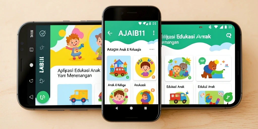 Antarmuka pengguna AJAIB11 yang ceria dan interaktif untuk edukasi anak.