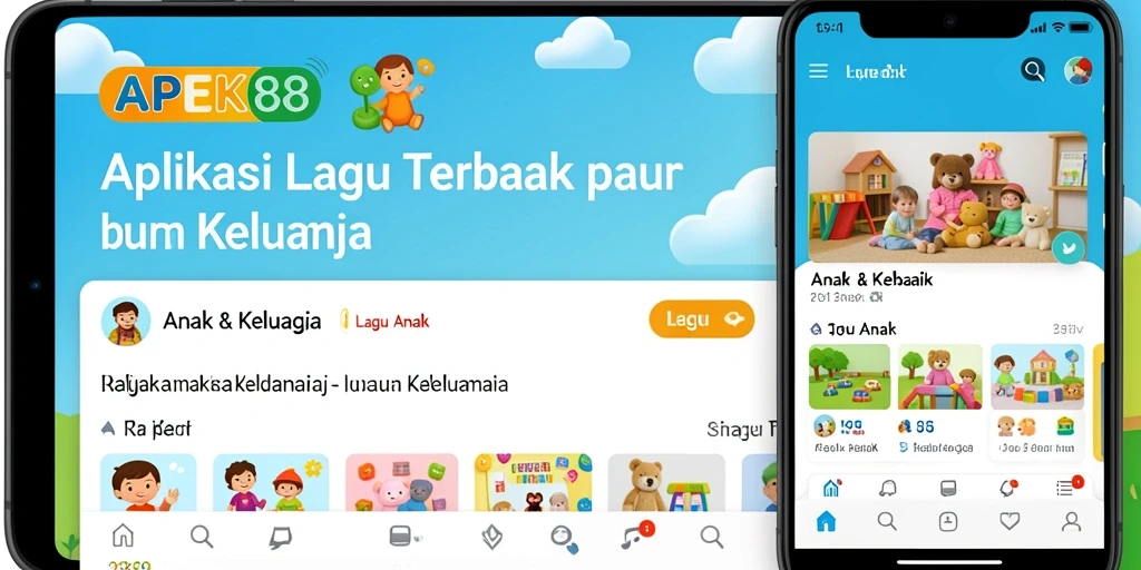 Antarmuka ramah anak dengan pilihan lagu-lagu ceria.