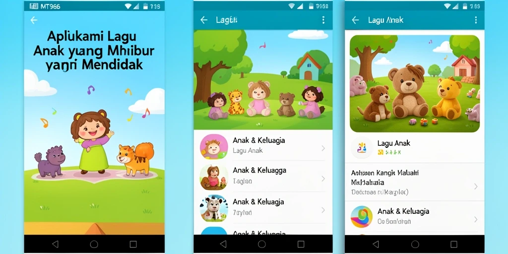 Tampilan antarmuka MT966 yang menarik untuk Lagu Anak.
