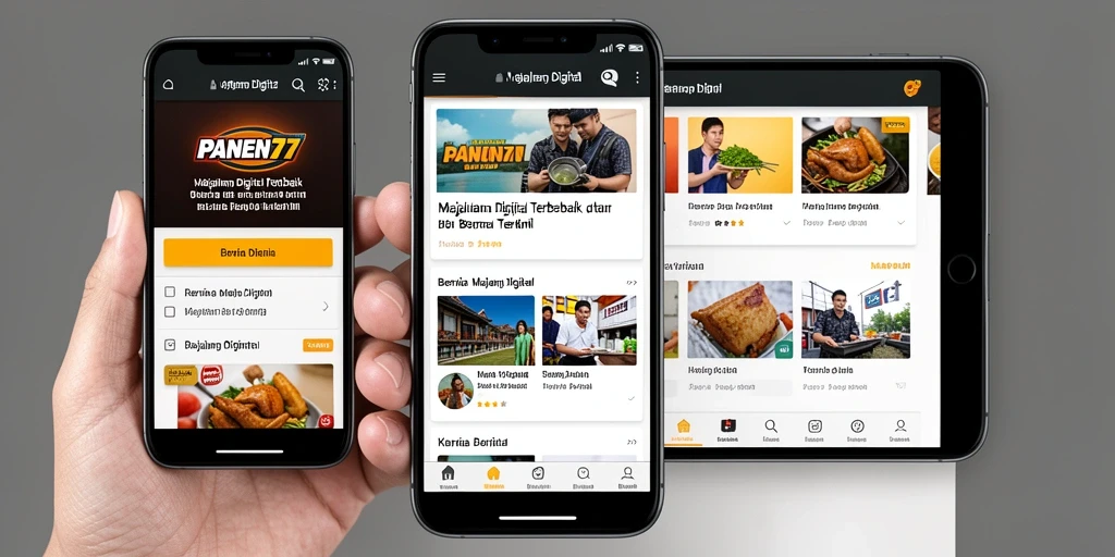 Antarmuka aplikasi Majalah Digital PANEN77 yang menarik dan informatif.