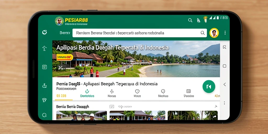 Antarmuka PESIAR88 yang menampilkan berita daerah terbaru.