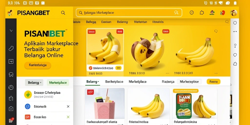 Tampilan antarmuka PISANGBET yang menarik dan fungsional untuk belanja online.