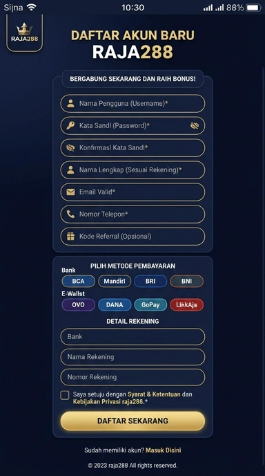 Daftar Akun Baru raja288 untuk Pengguna Android